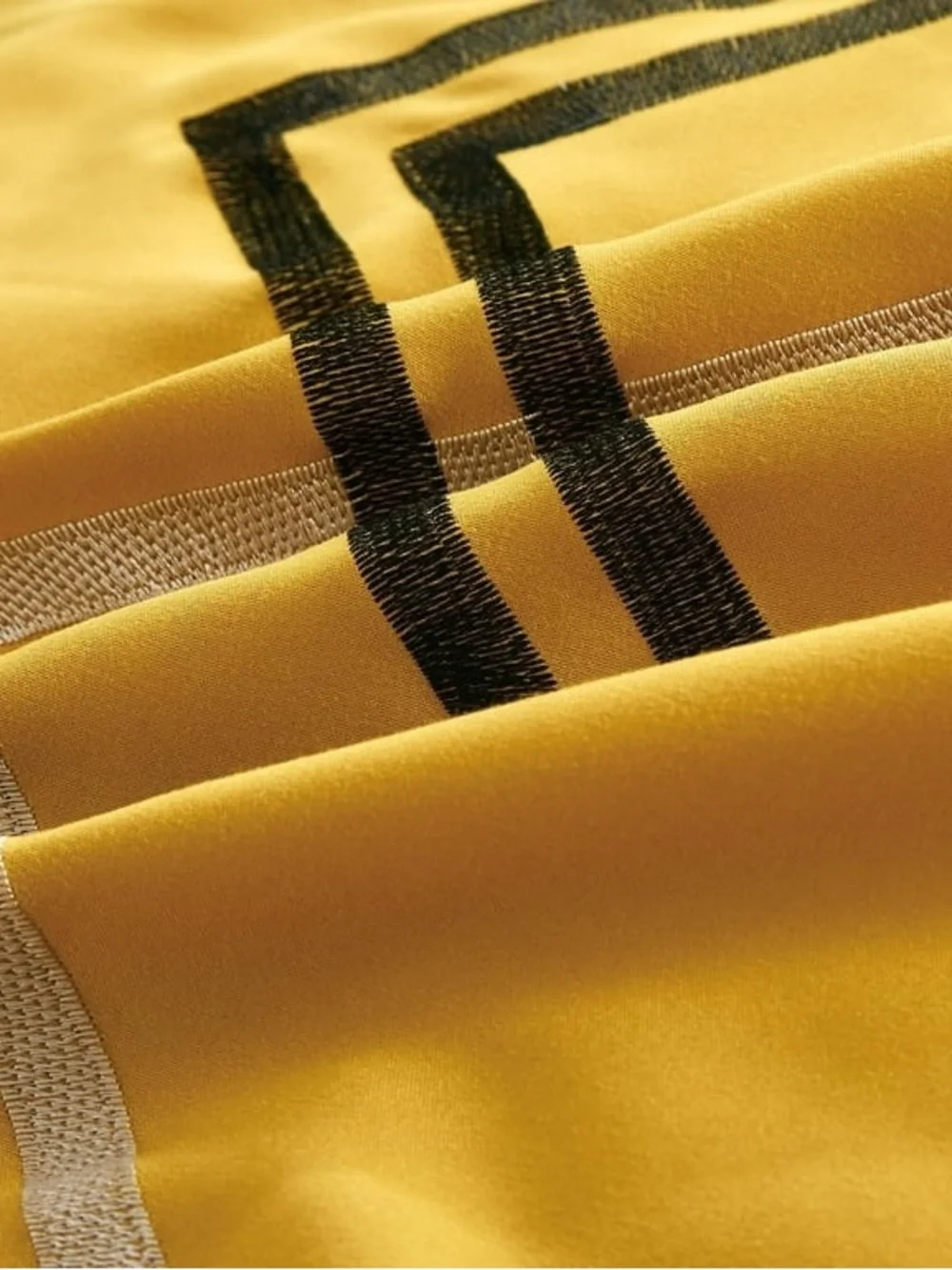 Modern Geo Stripe Yellow and Gray Queen 3 piece Comforter Set